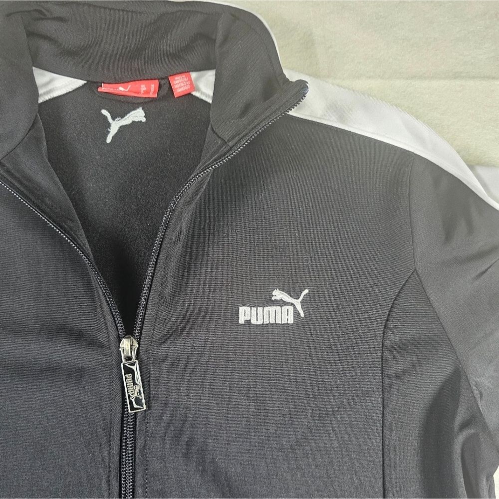 Puma Women's Black and White Track Jacket -- Full Zip -- Size Medium - Picture 4 of 6